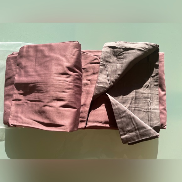 JS Affluence King Duvet Cover + 2 Shams Set 3 Piece Plum Gray 100% Cotton Sateen - Picture 7 of 10